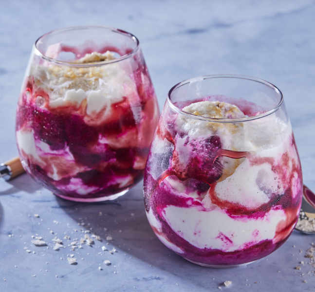 Dragonfruit Granita with Coconut Foam